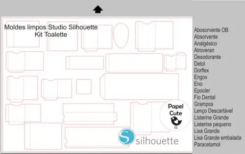 Arquivo de Corte Moldes Toalette em Studio Silhouette