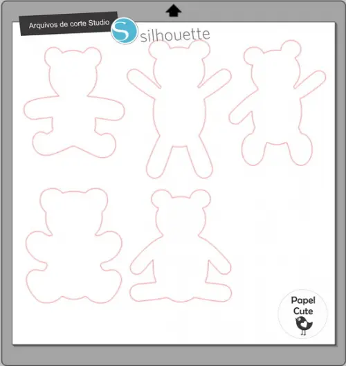 Arquivo de Corte Ursinhos Diversos em Studio Silhouette