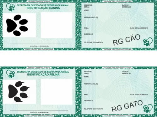 Arquivo Digital Rg Cão e Gato/ Png - pdf e Studio