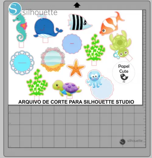 Arquivos de Corte Fundo do Mar 3d em Studio Silhouette