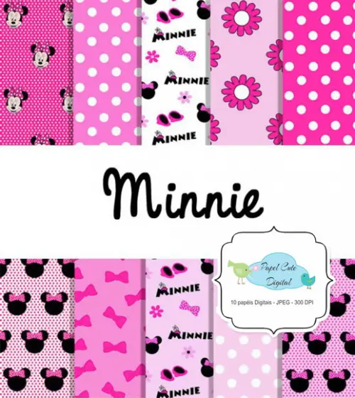 Papéis Digitais Minnie Rosa B