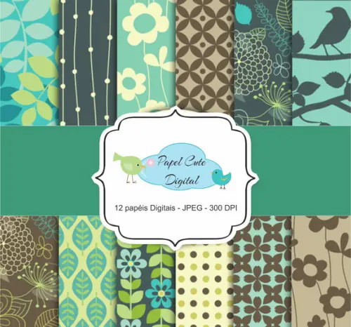 Papéis Estampadinhos Verde B