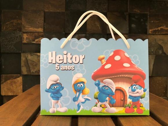 10 Sacolinhas Smurfs Menino