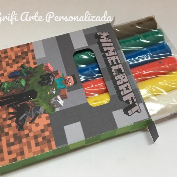 10 Und. de Caixa para Massinha (6 Unidades 60g) Minecraft