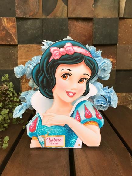 10 Unidades Centro de Mesa Branca de Neve Azul