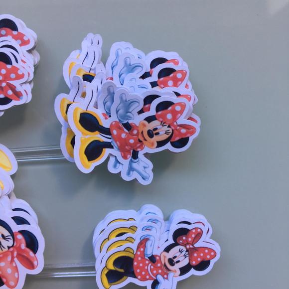 100 Unidades Aplique para Topper Minnie