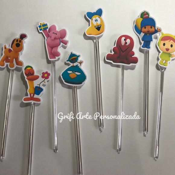 100 Unidades Apliques para Toppers Pocoyo