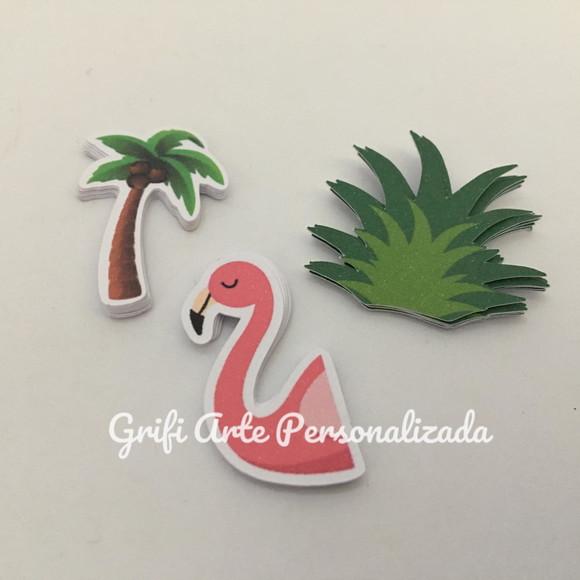 100 Unidades de Apliques para Docinho Flamingo