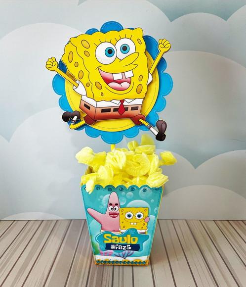 8 Unidades Cachepô Centro de Mesa Bob Esponja