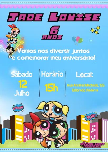 Convite Digital Meninas Super Poderosas