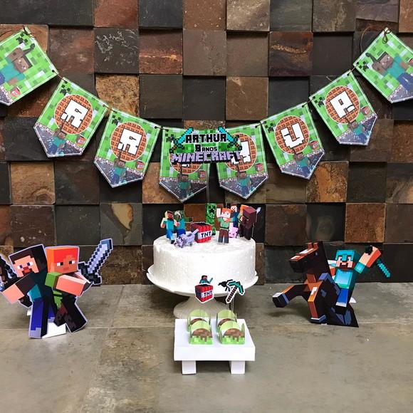 Festa em Casa Minecraft Só Um Bolinho