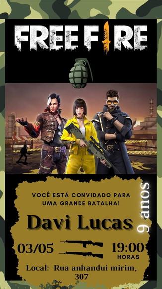 Free Fire Convite Digital