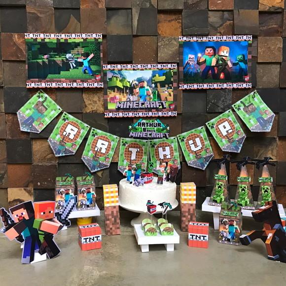 Kit Festa Aniversario Minecraft Menino