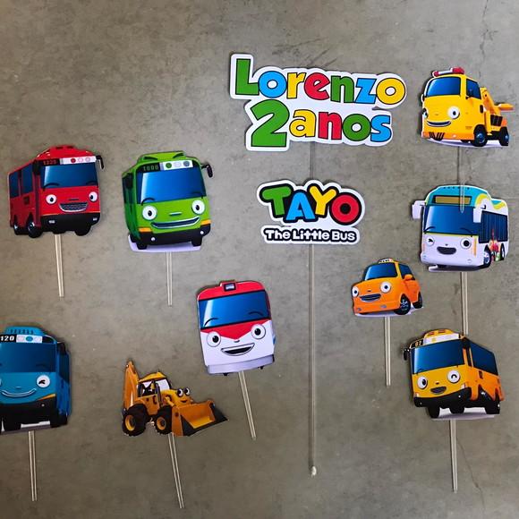 Tayo Little Bus Topo de Bolo