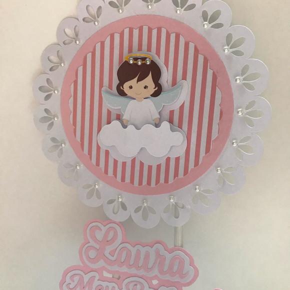 Topo de Bolo Batizado Menina