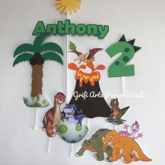 Topo de Bolo Dinossauro Vale Encantado