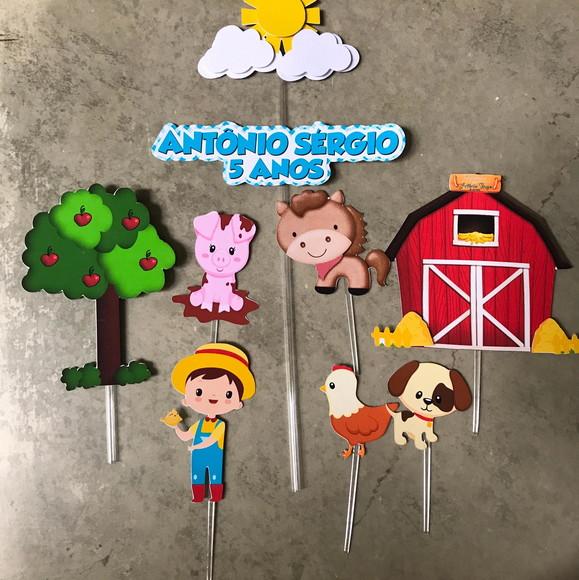 Topo de Bolo Fazendinha Menino