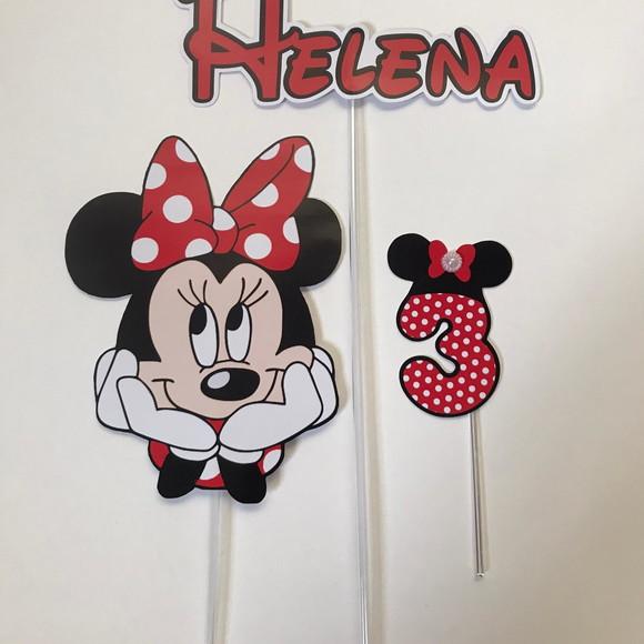 Topo de Bolo Minnie
