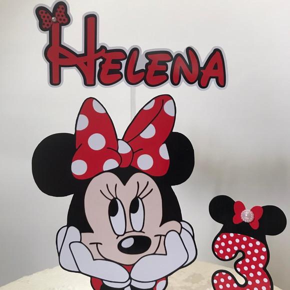 Topo de Bolo Minnie