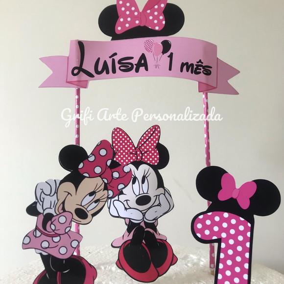 Topo de Bolo Minnie Rosa