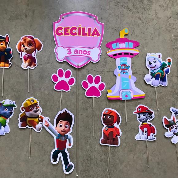 Topo de Bolo Patrulha Canina Menina
