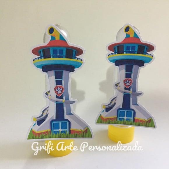 10 Apliques para Tubete - Torre Patrulha Canina