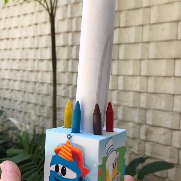 10 Caixa Cubo Giz de Cera e Desenhos