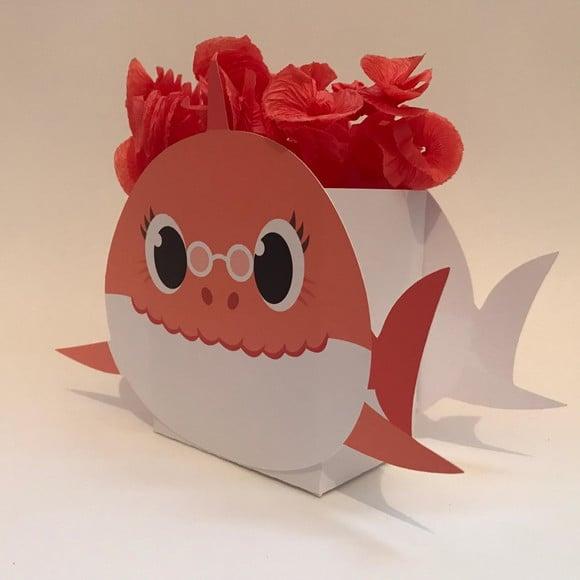10 Unidades Centro de Mesa - Baby Shark