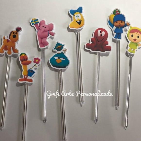 100 Unidades Apliques para Toppers Pocoyo