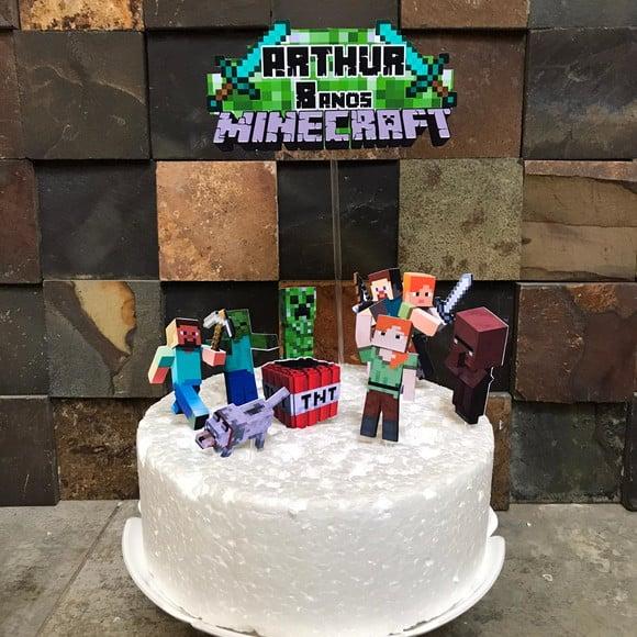 Kit Festa Aniversario Minecraft Menino