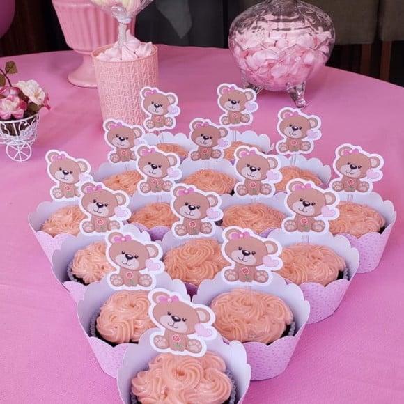 10 Unidades Sainha para Cupcake com Topper Ursinho