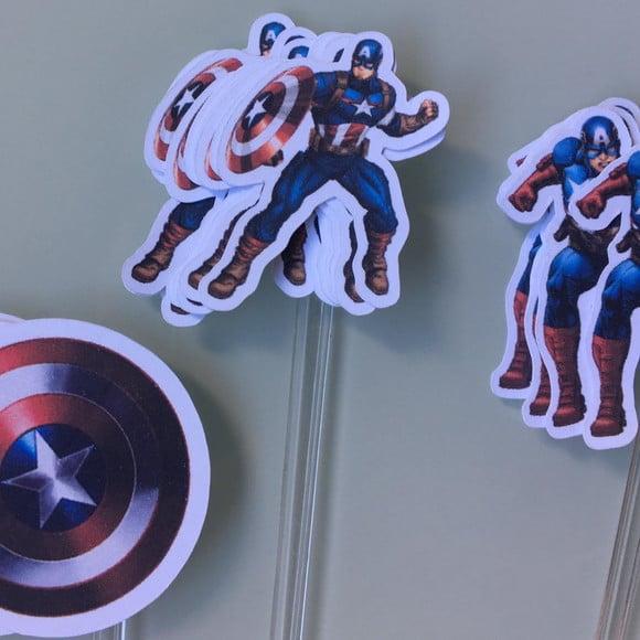 100 Unidades Apliques para Topper Vingadores - Super Heróis