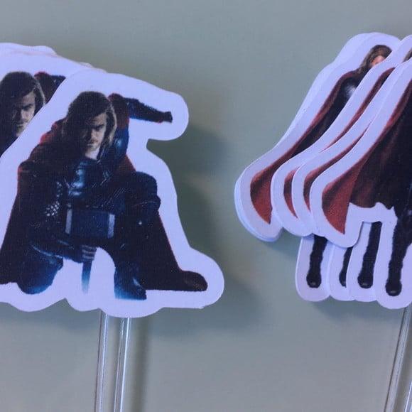 100 Unidades Apliques para Topper Vingadores - Super Heróis