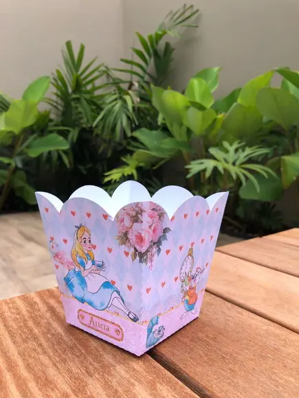 10 Cachepô Alice no País das Maravilhas Centro de Mesa