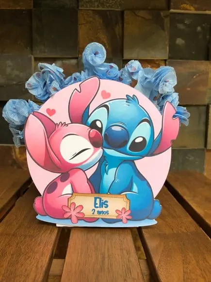 10 Centro de Mesa Angel e Stitch