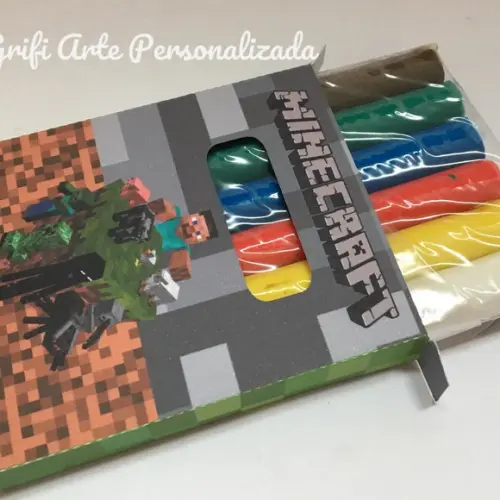 10 Und. de Caixa para Massinha (6 Unidades 60g) Minecraft