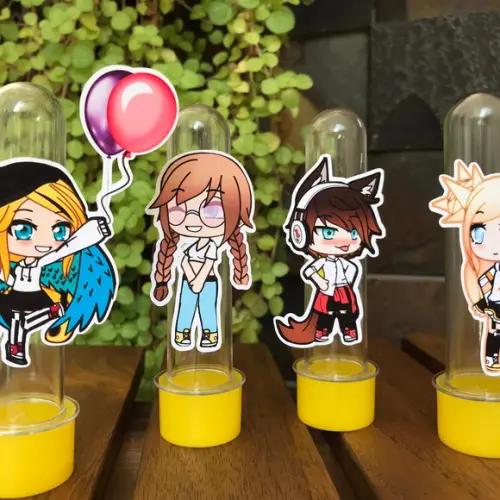 10 Unidades Aplique para Tubete Gacha Life