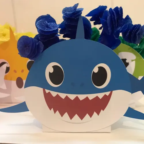10 Unidades Centro de Mesa - Baby Shark