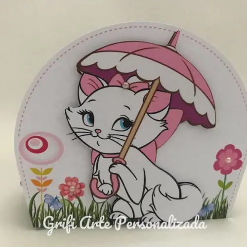 10 Unidades Centro de Mesa - Gatinha Marie