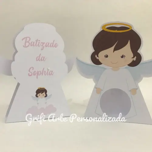 10 Unidades Porta Bombom Anjinho Batizado