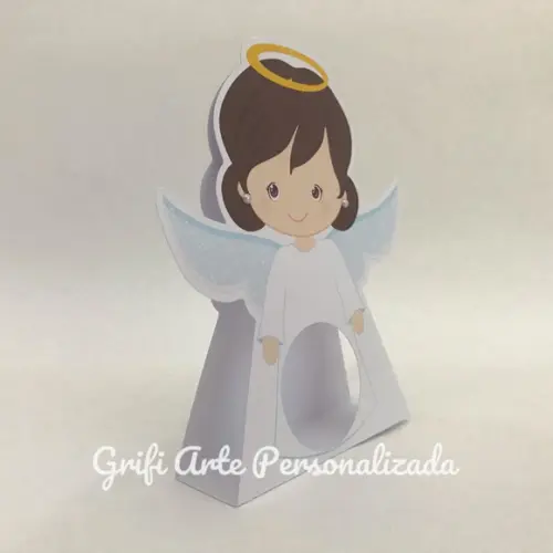 10 Unidades Porta Bombom Anjinho Batizado