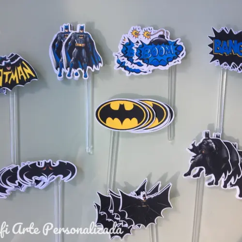 100 Unidades Aplique para Toppers Batman