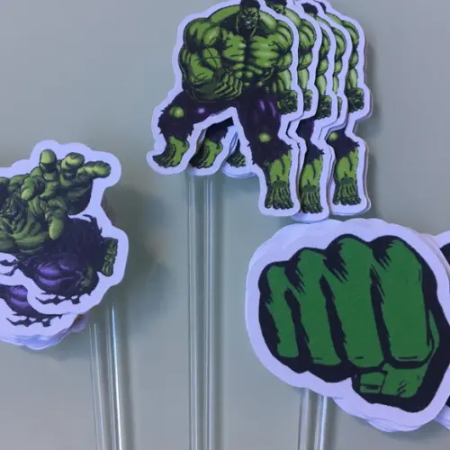 100 Unidades Apliques para Topper Vingadores - Super Heróis