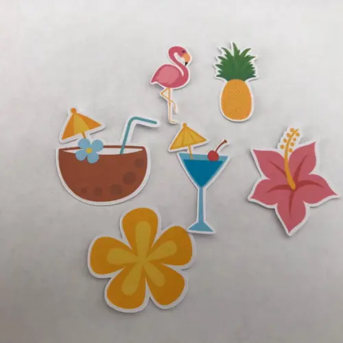 100 Unidades Apliques para Toppers Flamingo