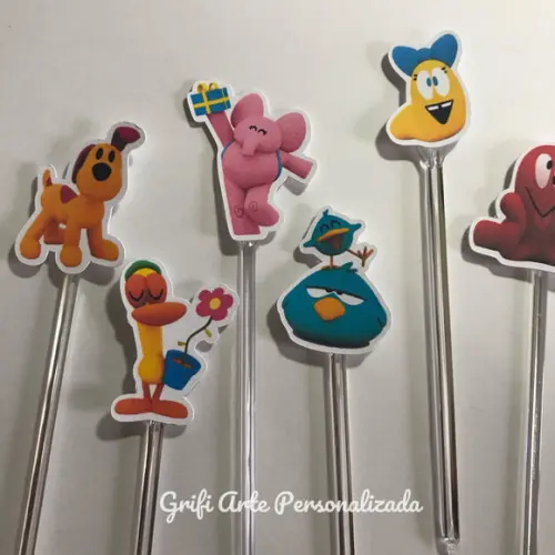 100 Unidades Apliques para Toppers Pocoyo