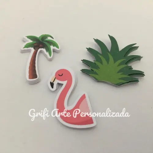 100 Unidades de Apliques para Docinho Flamingo