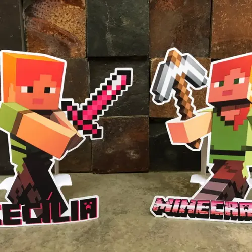 2 Unidades Display Minecraft Menina
