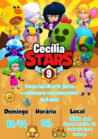 Brawl Stars Convite Digital