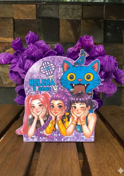 Centro de Mesa Guerreiras Kpop Huntrix