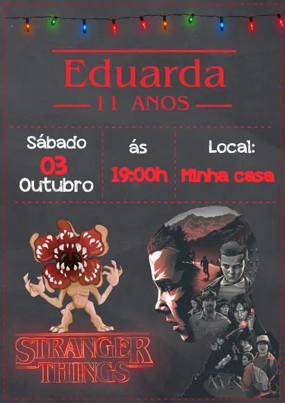 Convite Digital Stranger Things